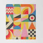 Happy Geometric Vibes Throw Blanket Gallery Image 2