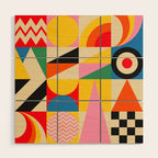 Happy Geometric Vibes Wood Wall Art Gallery Image 1