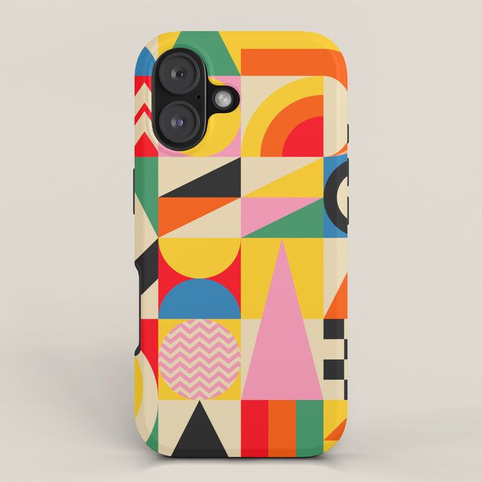 Happy Geometric Vibes iPhone Case Gallery Image 1