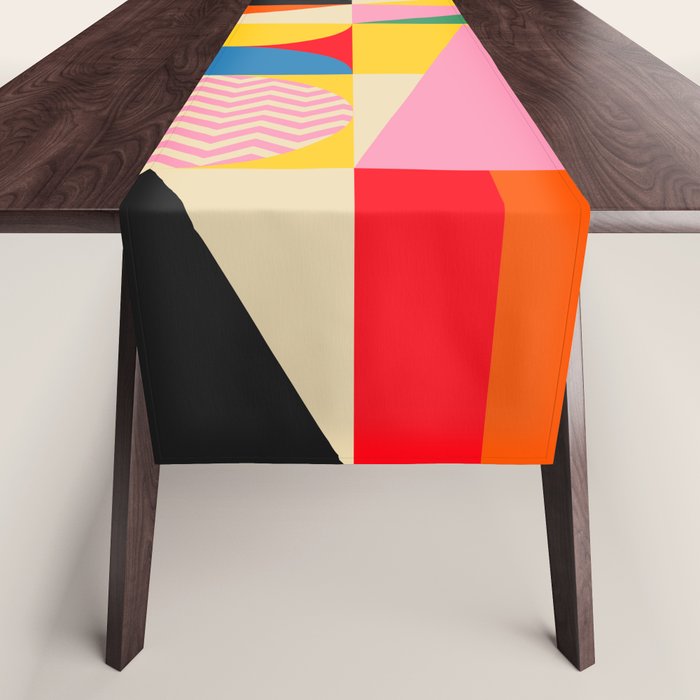 Happy Geometric Vibes Table Runner Gallery Image 1