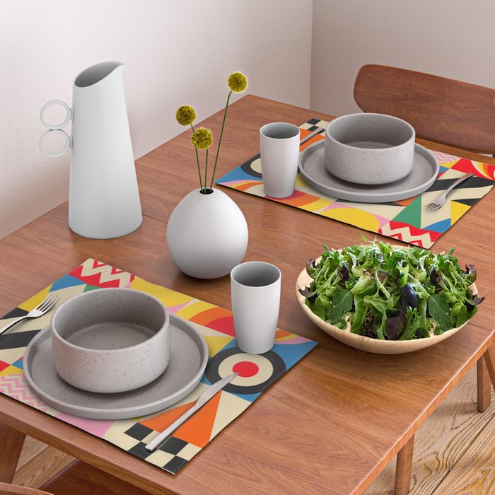 Happy Geometric Vibes Placemat Gallery Image 2