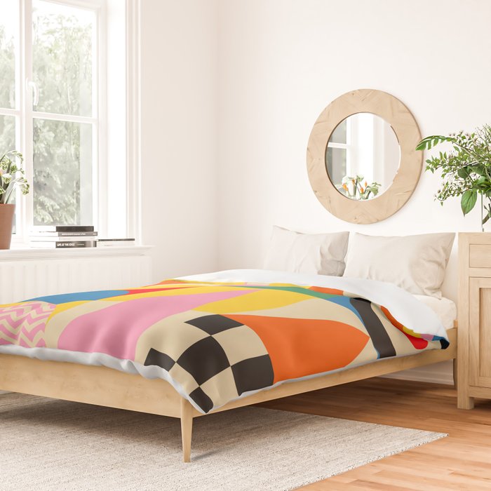 Happy Geometric Vibes Duvet Cover Gallery Image 2