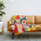 Happy Geometric Vibes Throw Blanket Gallery Image 1