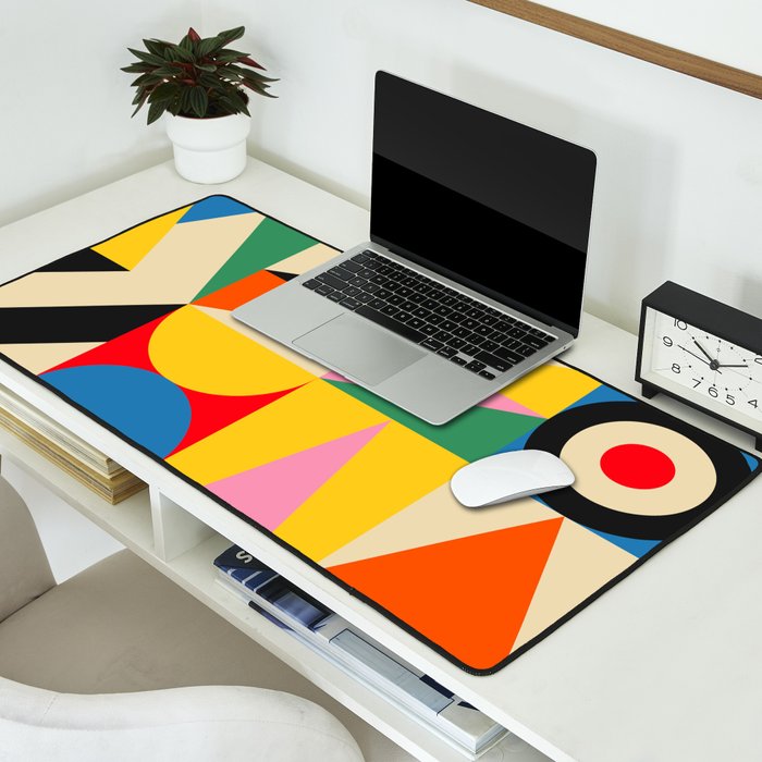 Happy Geometric Vibes Desk Mat Gallery Image 2