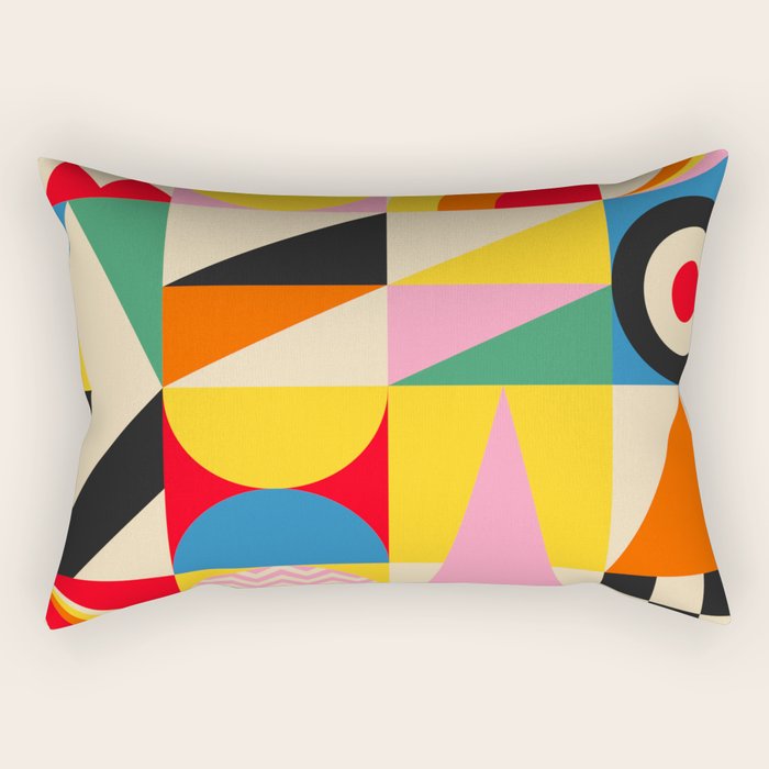 Happy Geometric Vibes Rectangular Pillow Gallery Image 2