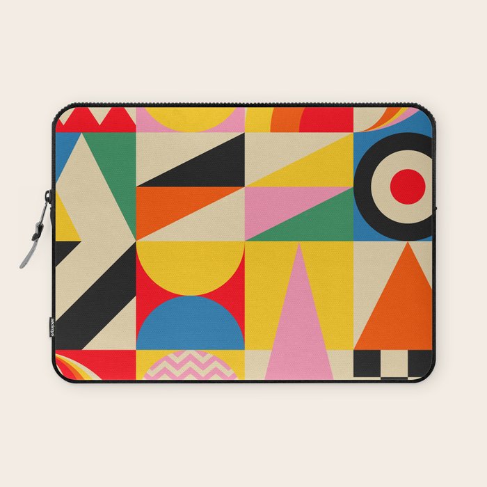 Happy Geometric Vibes Laptop Sleeve Gallery Image 1