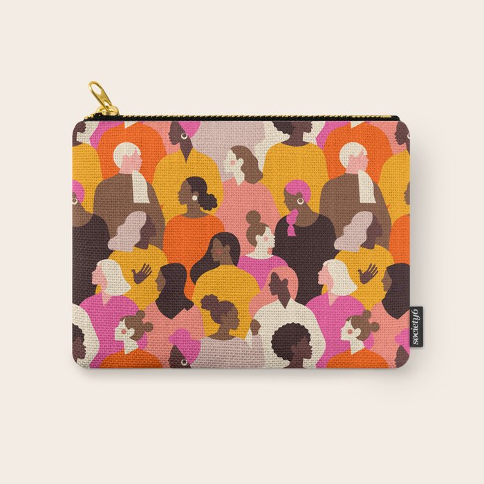 Female diverse faces pink Carry All Pouch Gallery Image 1