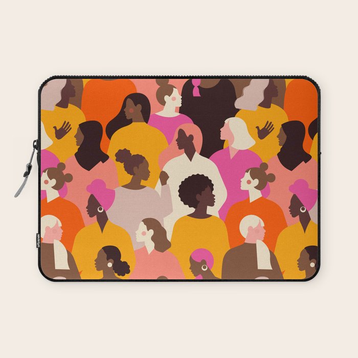 Female diverse faces pink Laptop Sleeve Gallery Image 1