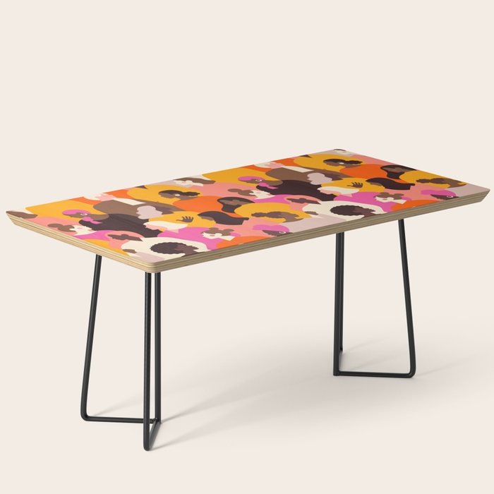 Female diverse faces pink Coffee Table Gallery Image 1