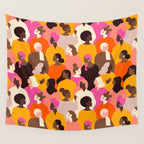 Female diverse faces pink Wall Tapestry Gallery Image 4