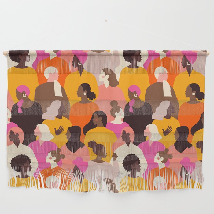 Female diverse faces pink Wall Hanging Gallery Image 1