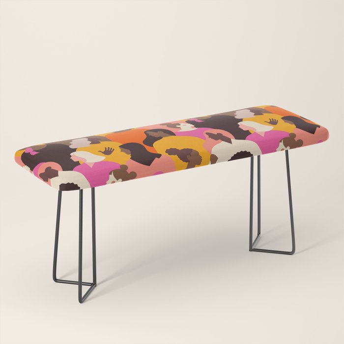 Female diverse faces pink Bench Gallery Image 1