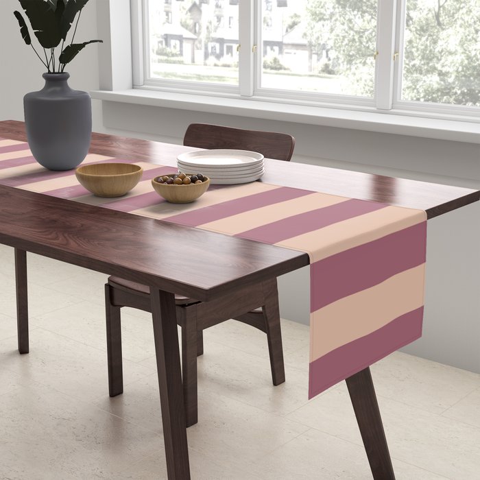 Dusty Rose Striped Table Runner Gallery Image 2