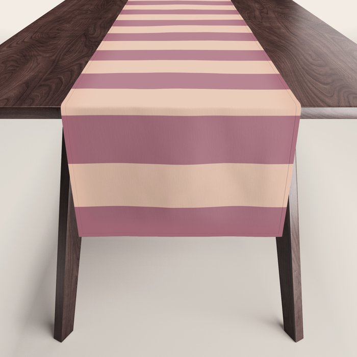 Dusty Rose Striped Table Runner Gallery Image 1