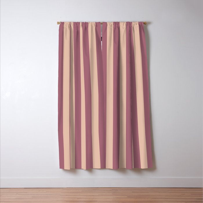 Dusty Rose Striped Window Curtain Gallery Image 3