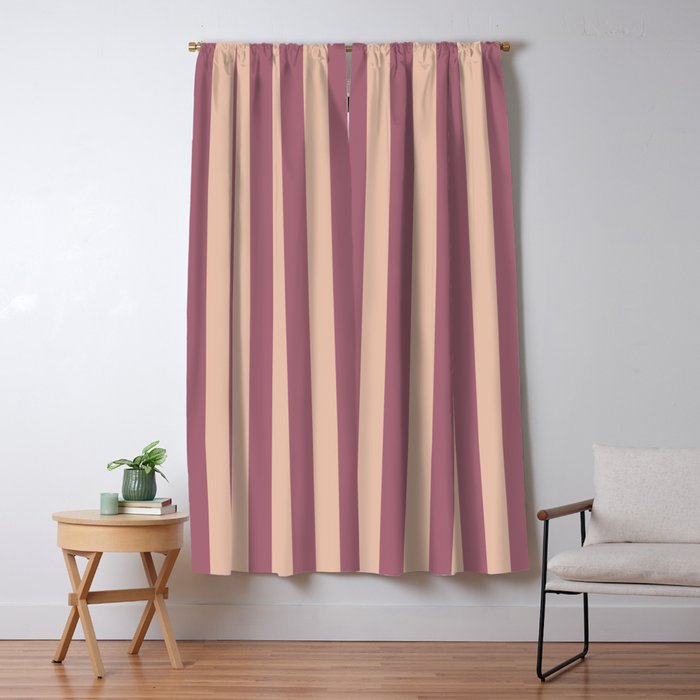 Dusty Rose Striped Window Curtain Gallery Image 5