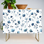 Blue flowers | Watercolor Pattern Credenza Gallery Image 1