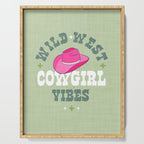 Wild-West Cowgirl Vibes with Hat Typography Pink and Green Serving Tray Gallery Image 1