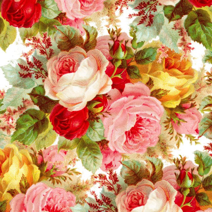 Boho chic pink yellow red roses floral vintage painting Coffee Mug Gallery Image 2