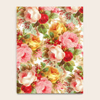 Boho chic pink yellow red roses floral vintage painting Notebook Gallery Image 4