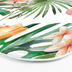 Tropical Jungle Hibiscus Flowers - Floral Bath Mat Gallery Image 3
