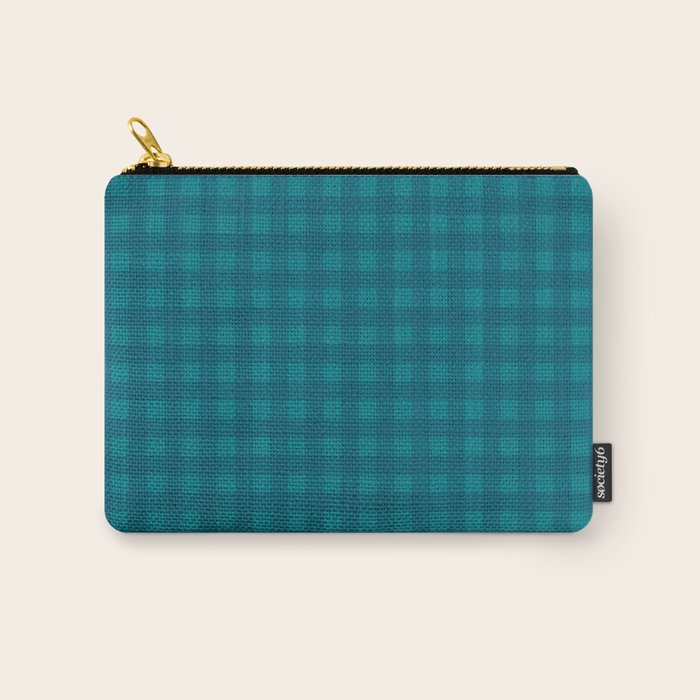 Gingham Check Pattern in Teal Blue Carry All Pouch Gallery Image 1