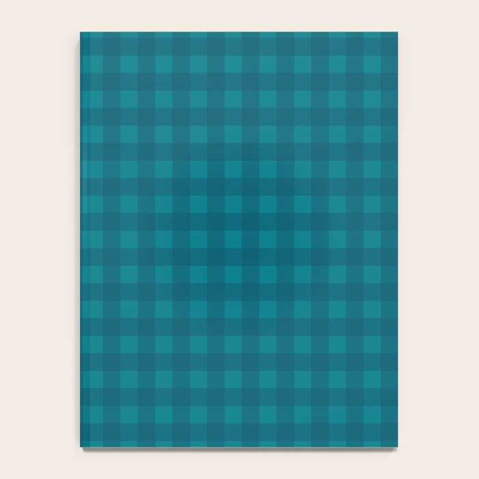 Gingham Check Pattern in Teal Blue Notebook Gallery Image 4