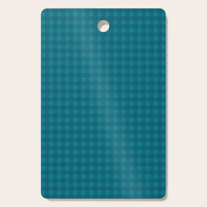 Gingham Check Pattern in Teal Blue Cutting Board Gallery Image 1