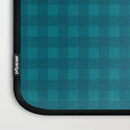 Gingham Check Pattern in Teal Blue Laptop Sleeve Gallery Image 3