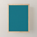 Gingham Check Pattern in Teal Blue Mini Art Print Gallery Image 1