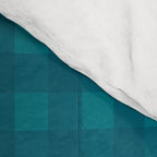 Gingham Check Pattern in Teal Blue Comforter Gallery Image 4