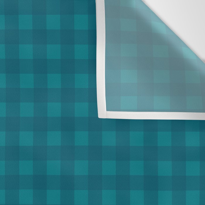 Gingham Check Pattern in Teal Blue Wall Tapestry Gallery Image 3