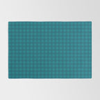 Gingham Check Pattern in Teal Blue Rug Gallery Image 2