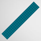 Gingham Check Pattern in Teal Blue Table Runner Gallery Image 3