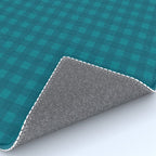 Gingham Check Pattern in Teal Blue Rug Gallery Image 4