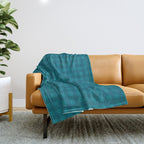 Gingham Check Pattern in Teal Blue Throw Blanket Gallery Image 1