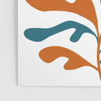 Modern Leaf Abstract Orange and Teal Poster Gallery Image 3