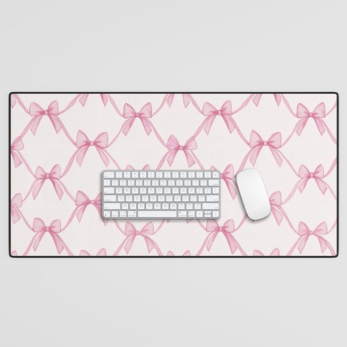 Coquette Aesthetic Pastel Pink Bows Cute Balletcore Joy of Together Desk Mat Gallery Image 1