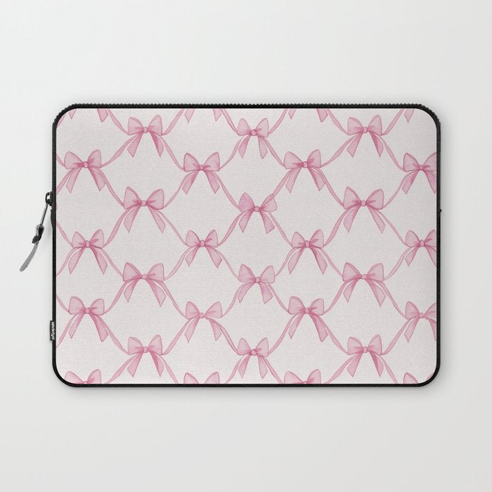 Coquette Aesthetic Pastel Pink Bows Cute Balletcore Joy of Together Laptop Sleeve Gallery Image 1