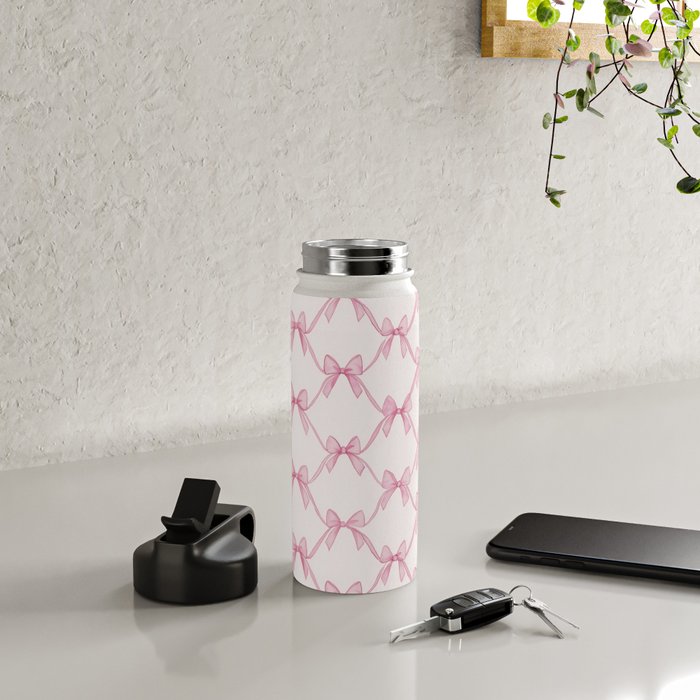 Coquette Aesthetic Pastel Pink Bows Cute Balletcore Joy of Together Water Bottle Gallery Image 4