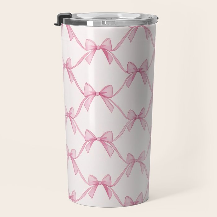 Coquette Aesthetic Pastel Pink Bows Cute Balletcore Joy of Together Travel Mug Gallery Image 3