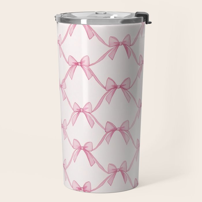 Coquette Aesthetic Pastel Pink Bows Cute Balletcore Joy of Together Travel Mug Gallery Image 2