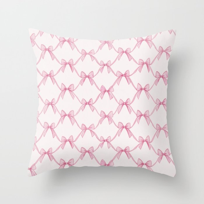 Coquette Aesthetic Pastel Pink Bows Cute Balletcore Joy of Together Throw Pillow Gallery Image 1