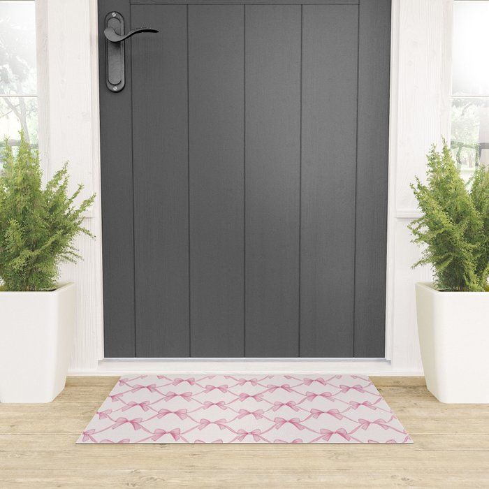 Coquette Aesthetic Pastel Pink Bows Cute Balletcore Joy of Together Welcome Mat Gallery Image 3
