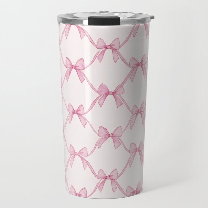 Coquette Aesthetic Pastel Pink Bows Cute Balletcore Joy of Together Travel Mug Gallery Image 1