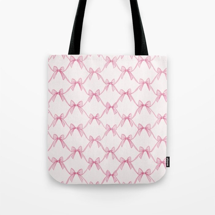 Coquette Aesthetic Pastel Pink Bows Cute Balletcore Joy of Together Tote Bag Gallery Image 1