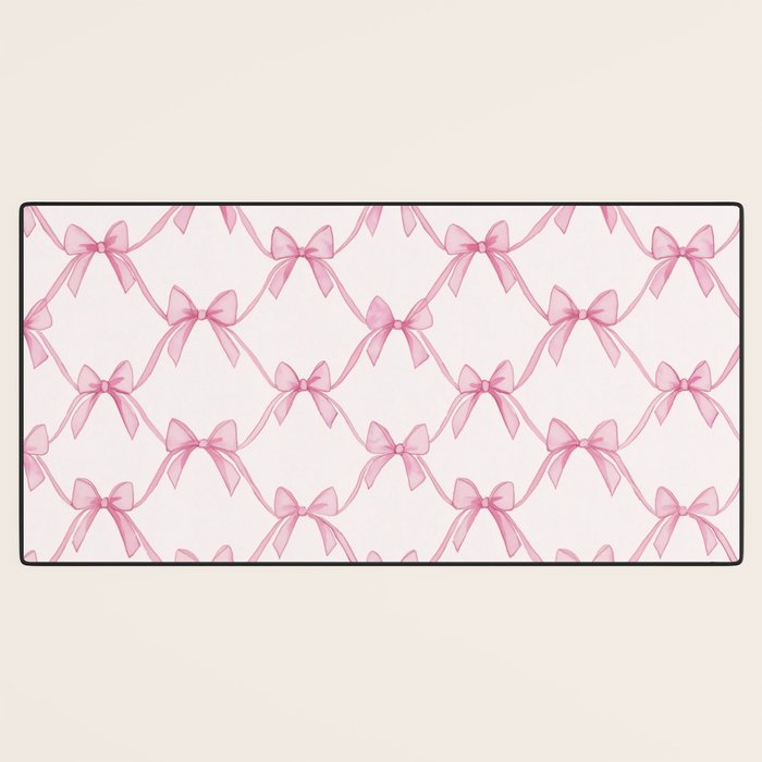 Coquette Aesthetic Pastel Pink Bows Cute Balletcore Joy of Together Desk Mat Gallery Image 3