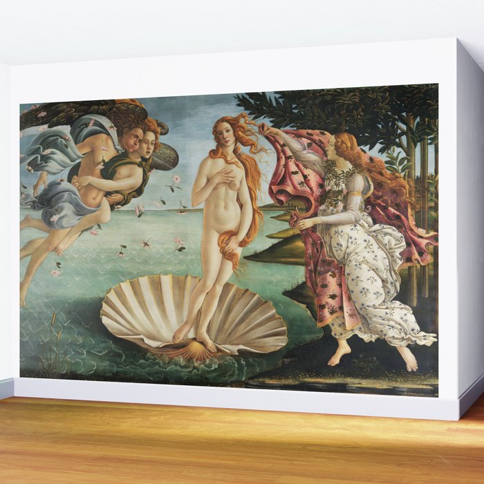 The Birth of Venus by Sandro Botticelli, 1445 Wall Mural Gallery Image 2