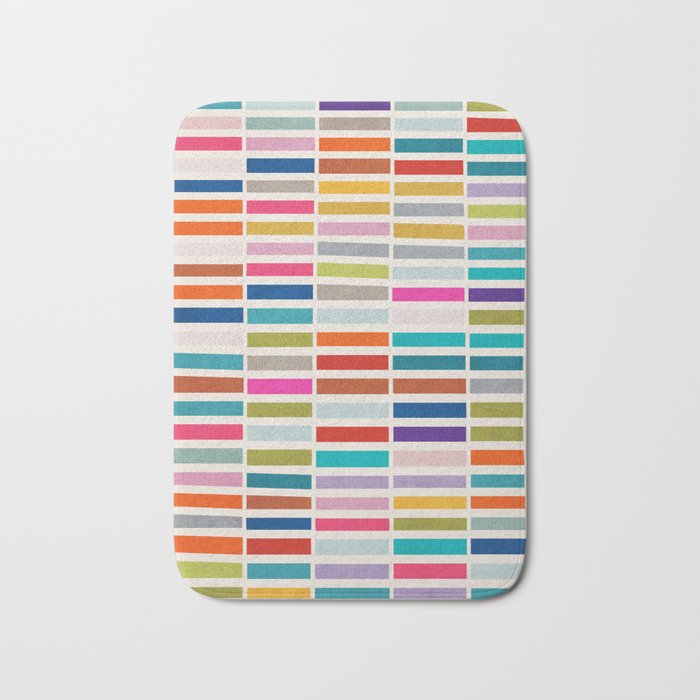 Mosaic Tiles Geometric Colorful Artwork Bath Mat Gallery Image 1