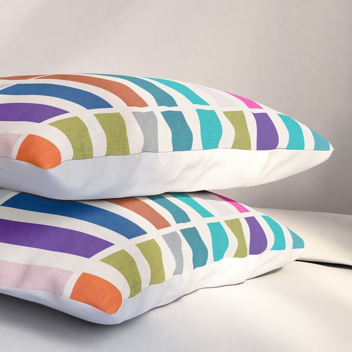 Mosaic Tiles Geometric Colorful Artwork Pillow Sham Gallery Image 3
